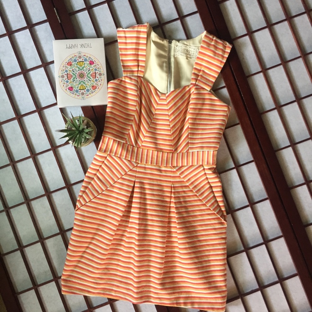 PINK MARTINI ORANGE STRIPED DRESS SIZE S